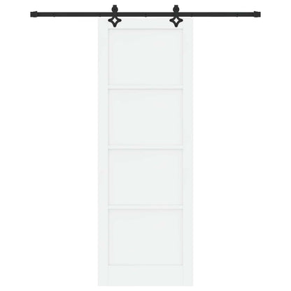 Sliding Door White and Black 83 x 232 cm Solid Pine Wood