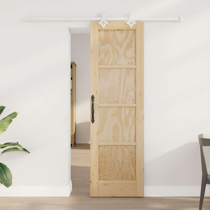 Sliding Door Natural and White 61 x 198.5 cm Solid Pine Wood