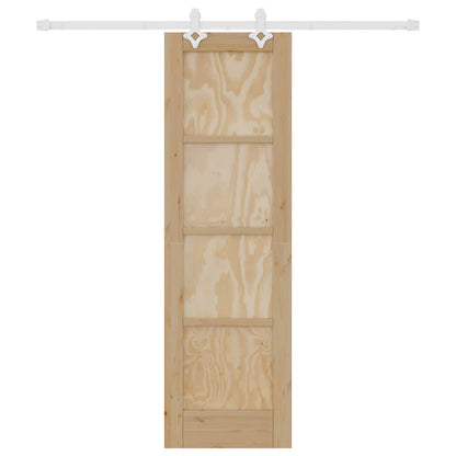 Sliding Door Natural and White 61 x 198.5 cm Solid Pine Wood