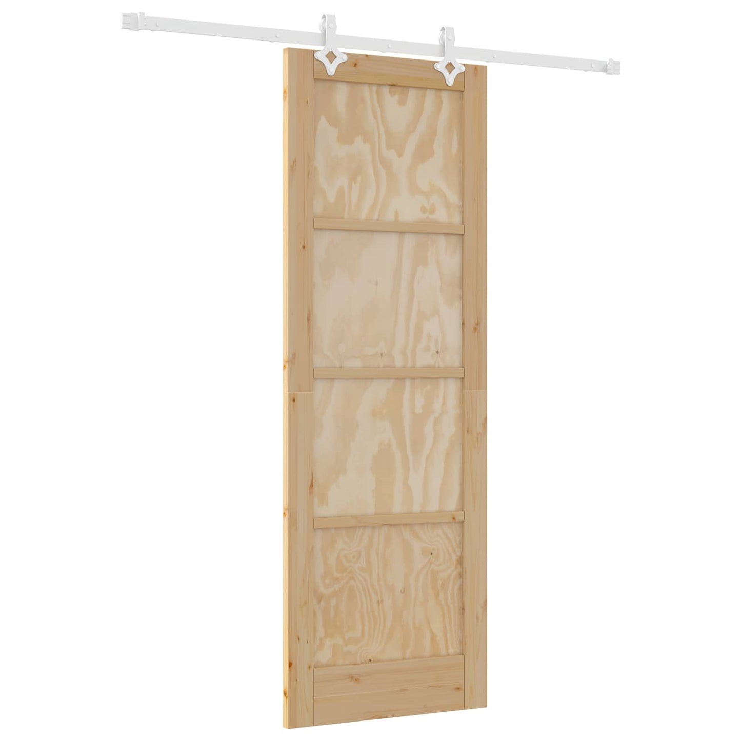 Sliding Door Natural and White 73.5 x 211 cm Solid Pine Wood