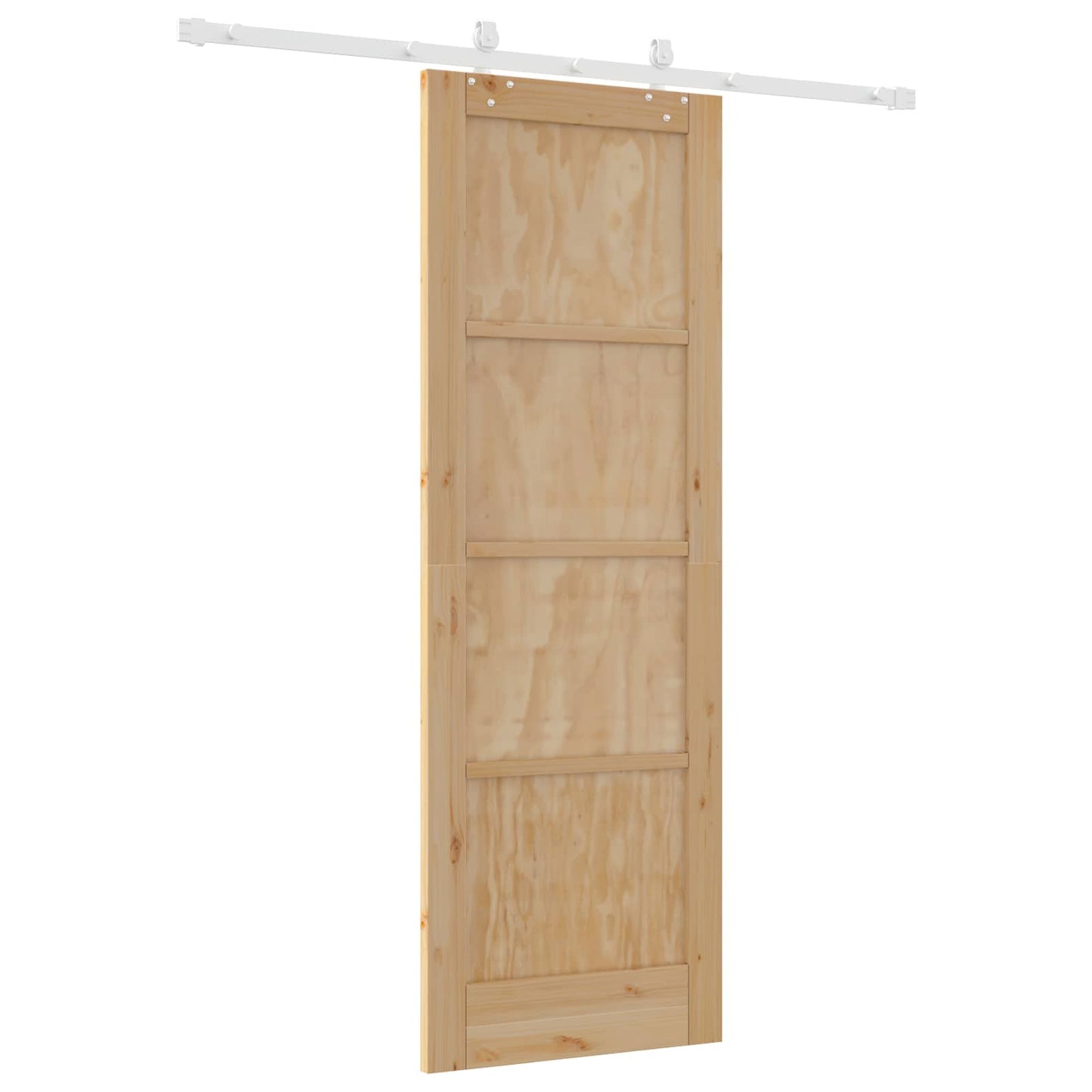 Sliding Door Natural and White 73.5 x 211 cm Solid Pine Wood