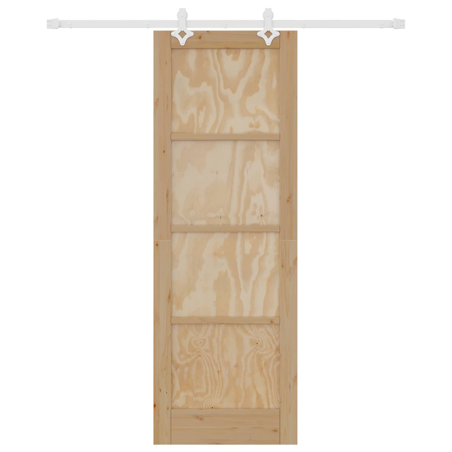 Sliding Door Natural and White 73.5 x 211 cm Solid Pine Wood