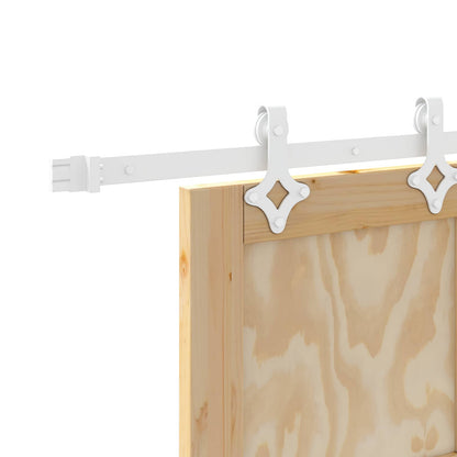 Sliding Door Natural and White 83 x 232 cm Solid Pine Wood