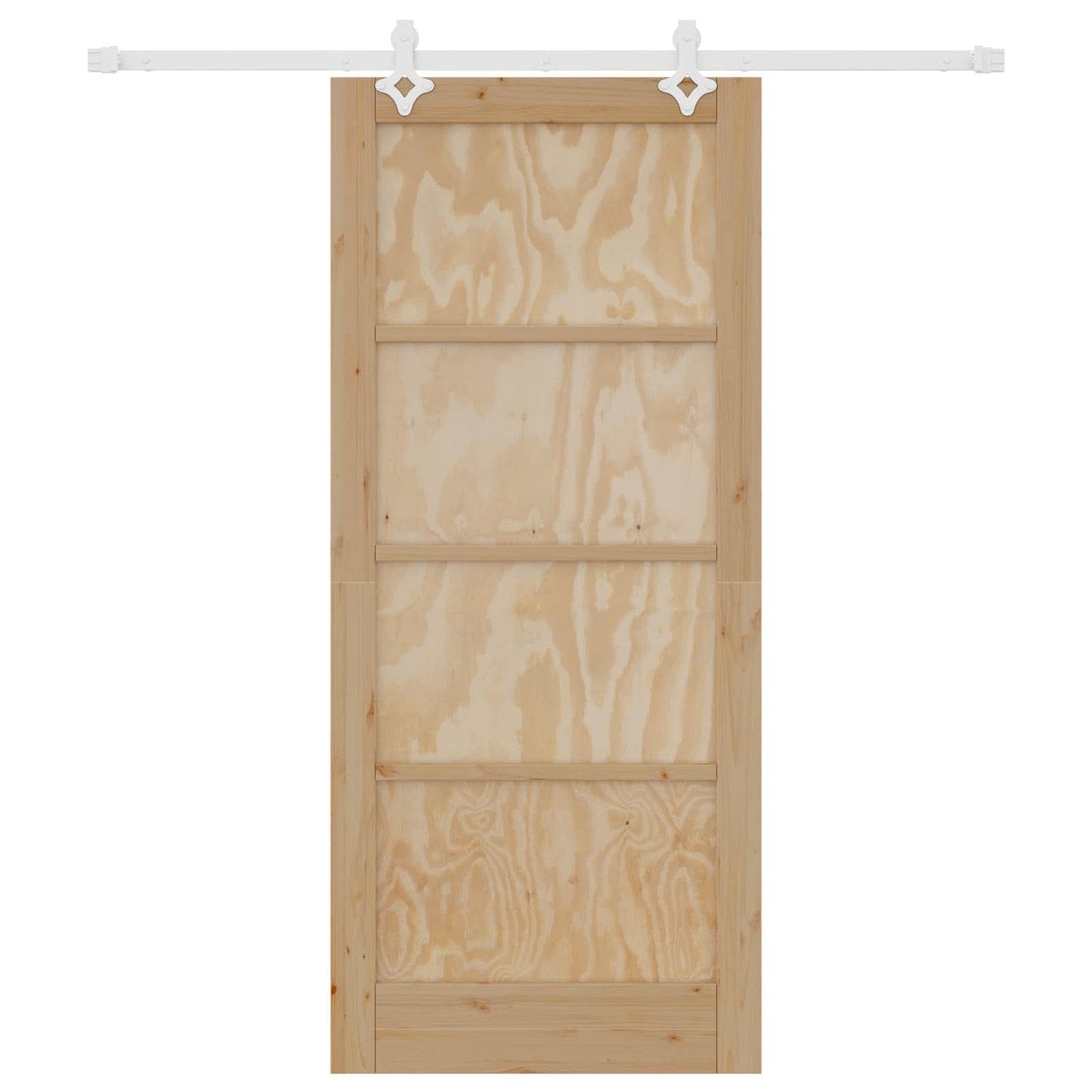 Sliding Door Natural and White 86 x 198.5 cm Solid Pine Wood