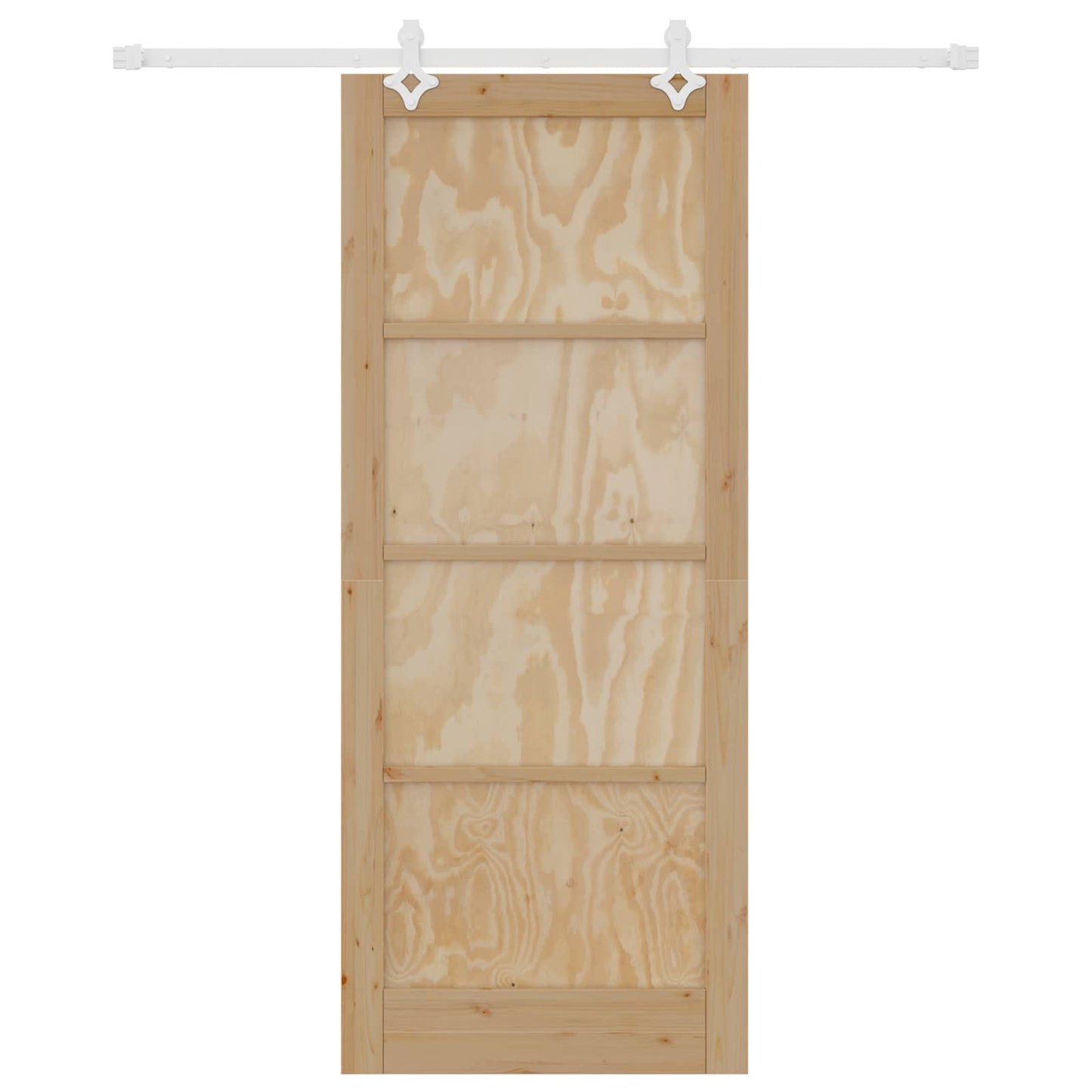 Sliding Door Natural and White 86 x 211 cm Solid Pine Wood