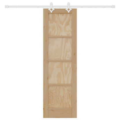 Sliding Door Natural and White 61 x 198.5 cm Solid Pine Wood