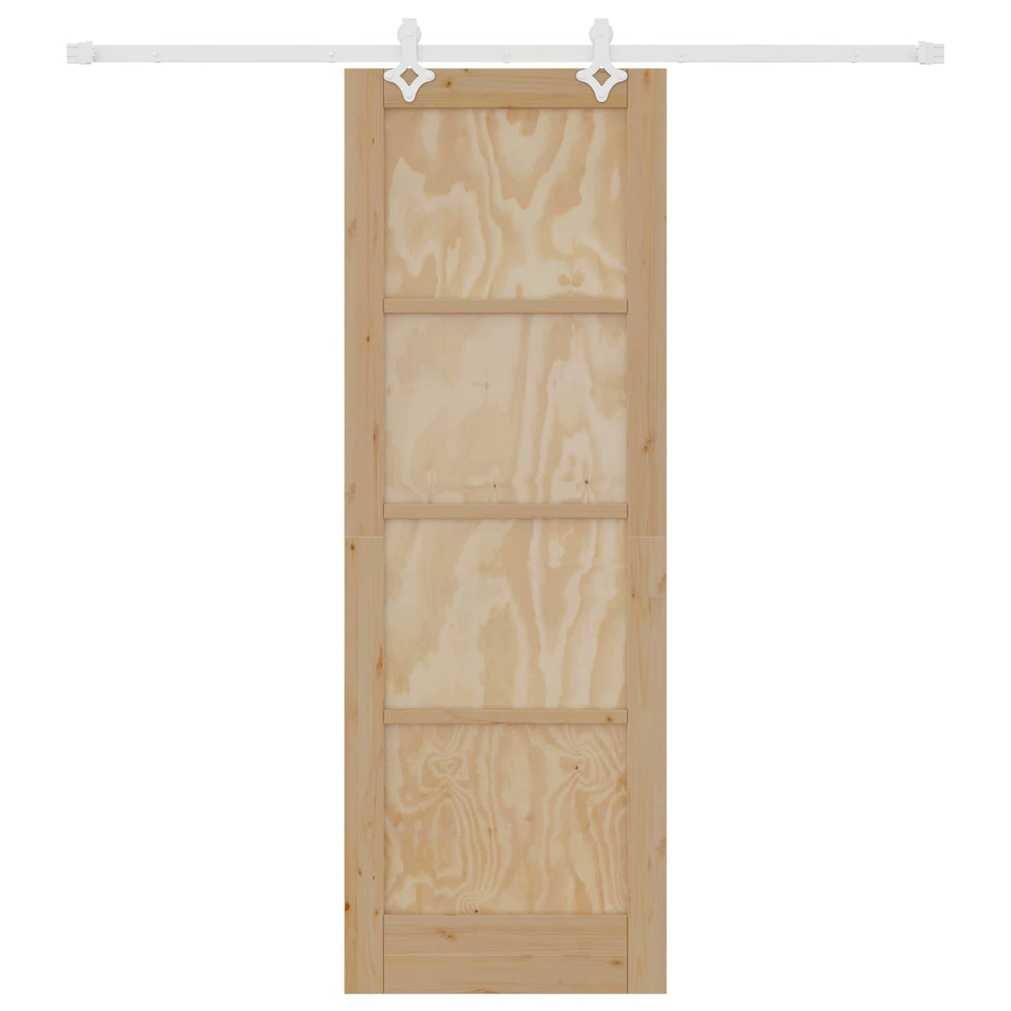 Sliding Door Natural and White 73.5 x 211 cm Solid Pine Wood