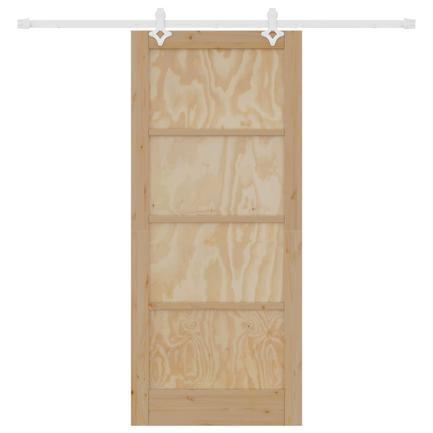 Sliding Door Natural and White 86 x 198.5 cm Solid Pine Wood