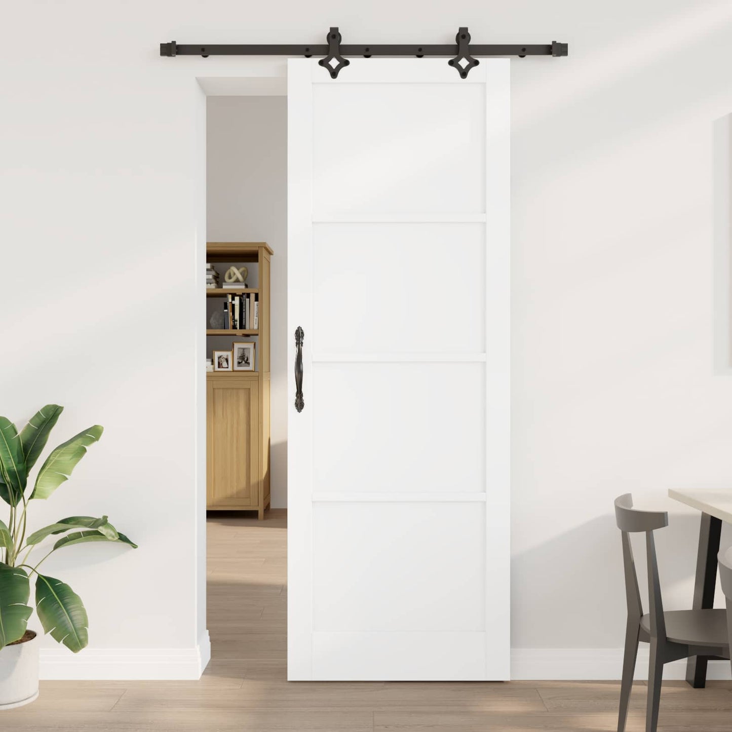 Sliding Door ORKDAL White 83 x 232 cm Solid Pine Wood
