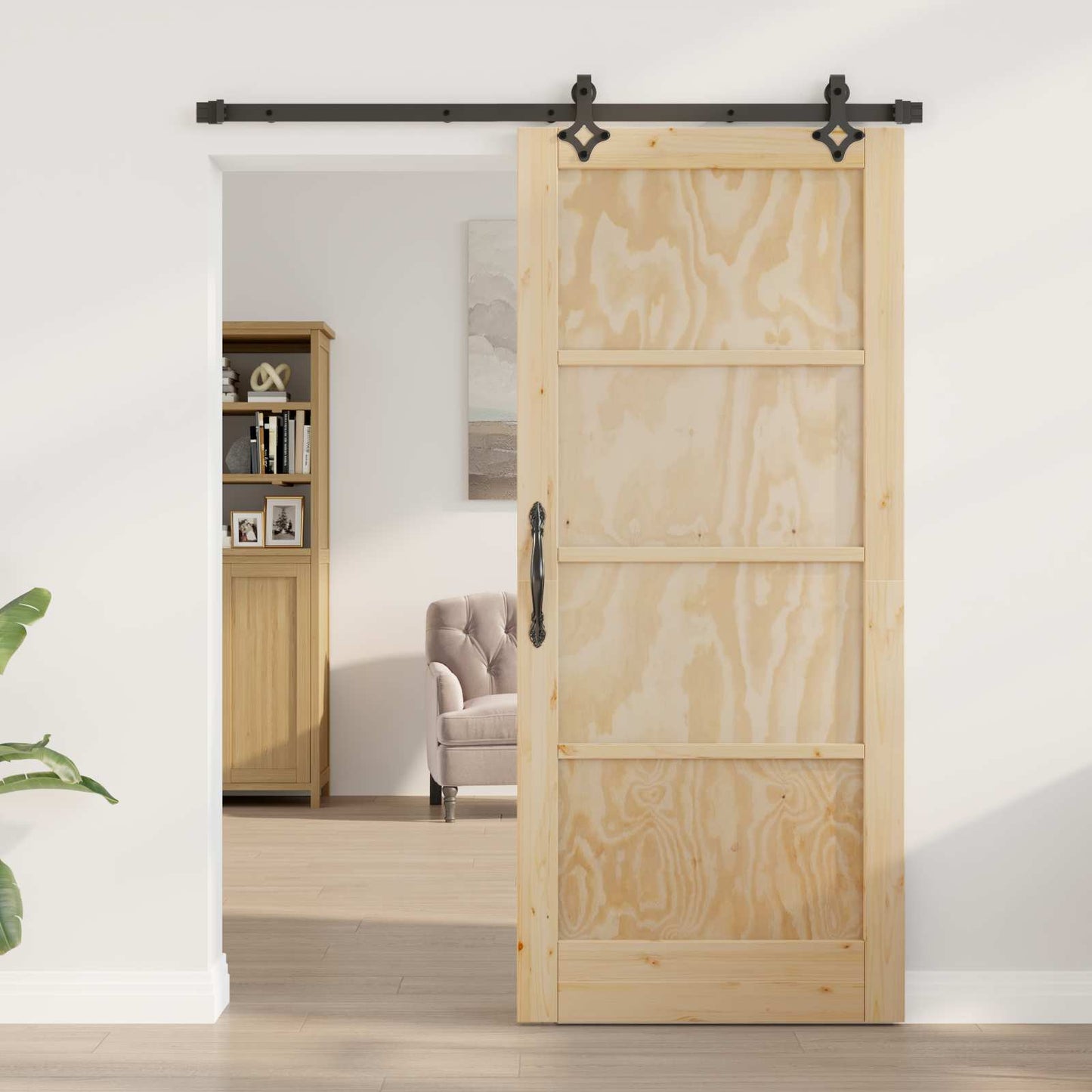 Sliding Door ORKDAL Natural 86 x 198.5 cm Solid Pine Wood