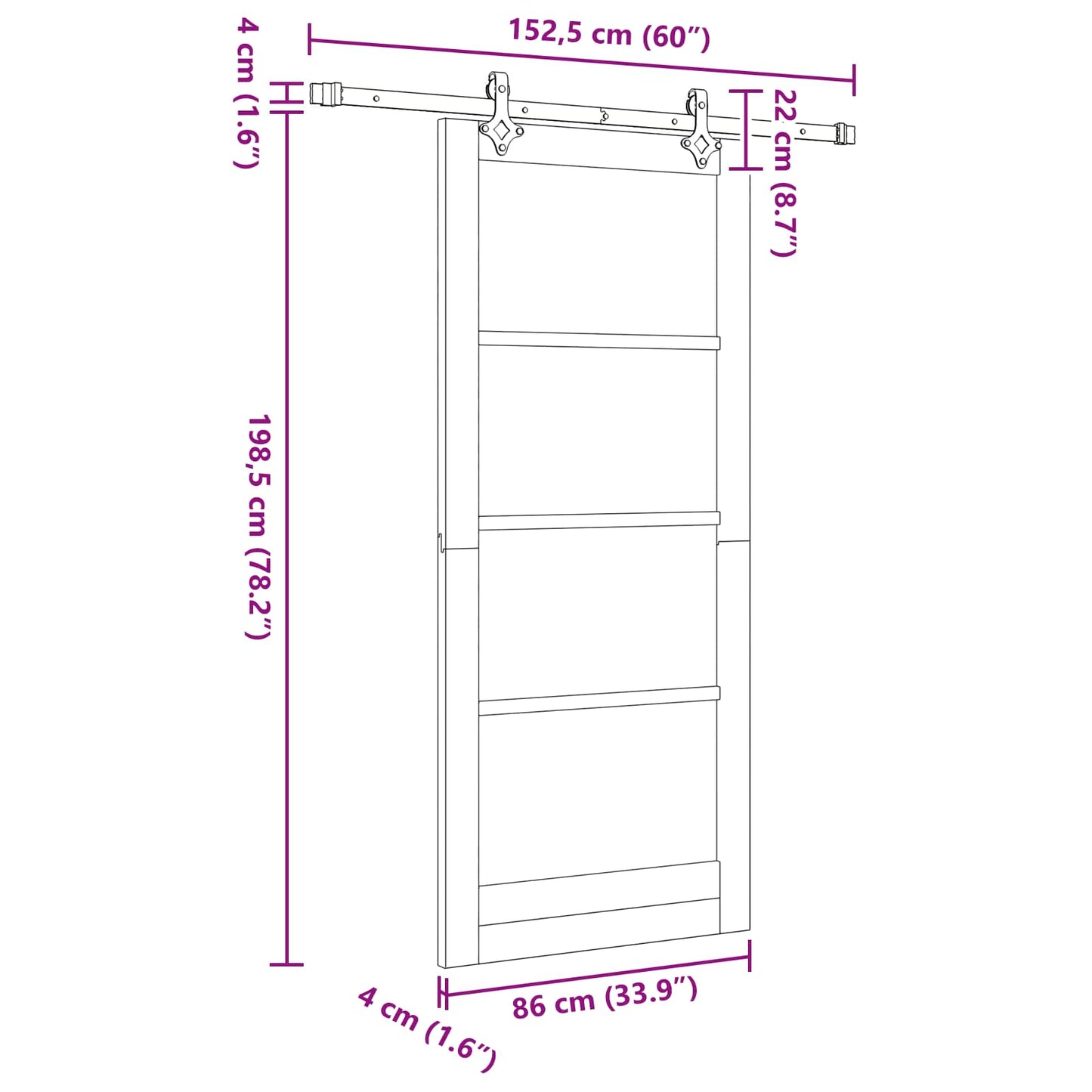 Sliding Door ORKDAL 86 x 198.5 cm Solid Pine Wood Natural