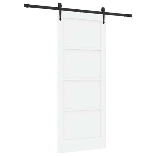 Sliding Door ORKDAL 83 x 202 cm Solid Pine Wood White and Black