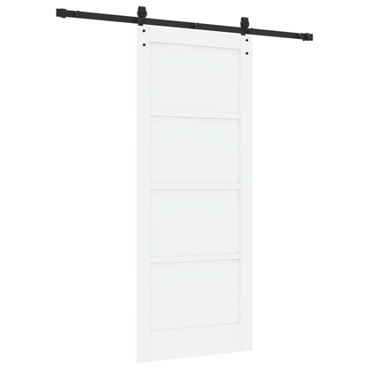 Sliding Door ORKDAL White and Black 83 x 202 cm Solid Pine Wood