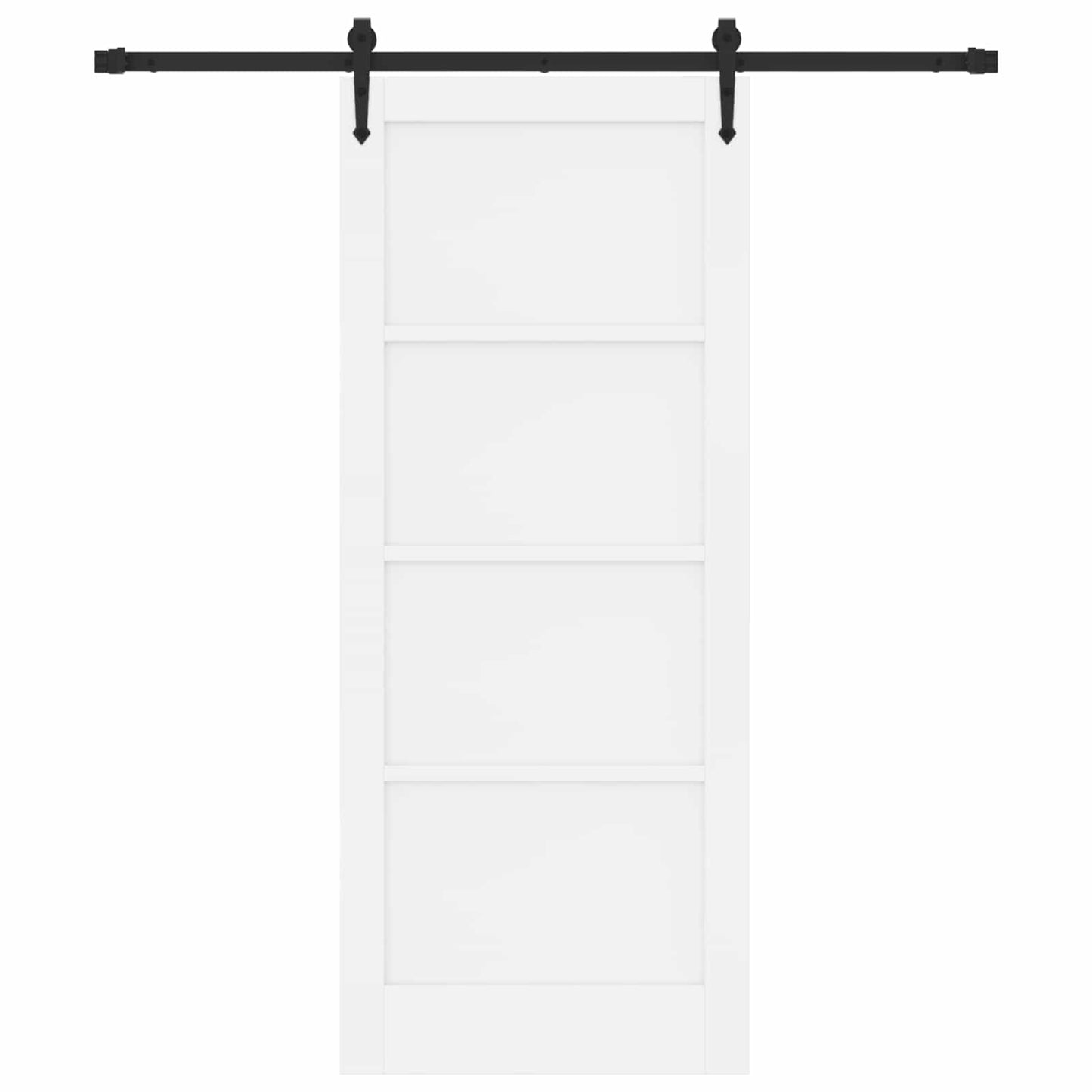 Sliding Door ORKDAL White and Black 83 x 202 cm Solid Pine Wood