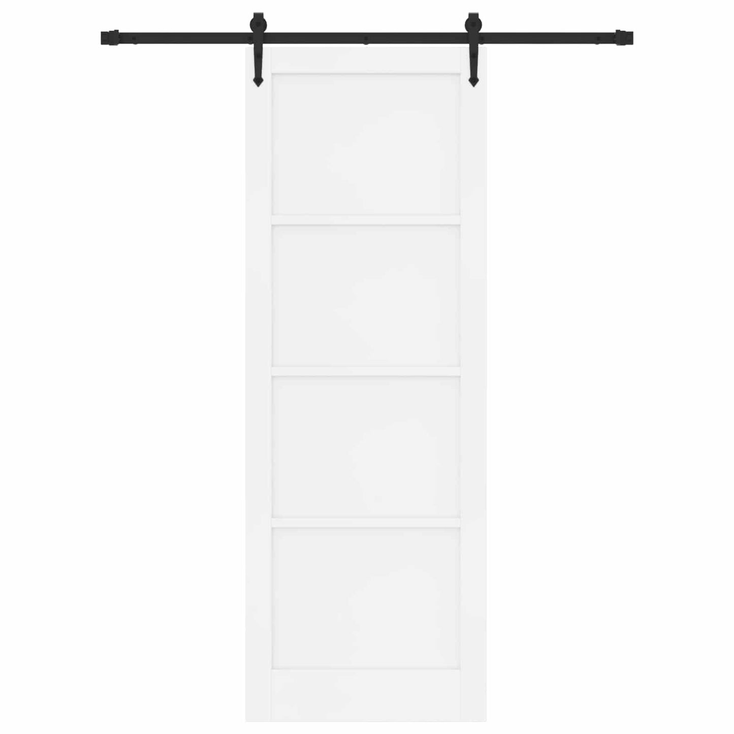 Sliding Door ORKDAL White and Black 83 x 232 cm Solid Pine Wood