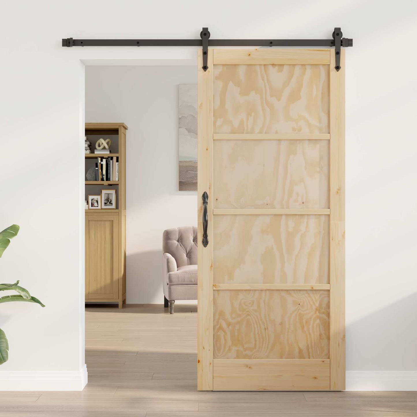 Sliding Door ORKDAL Natural and Black 86 x 198.5 cm