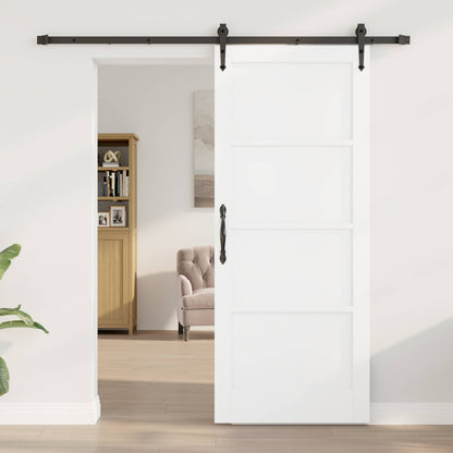 Sliding Door ORKDAL White and Black 83 x 202 cm Solid Pine Wood