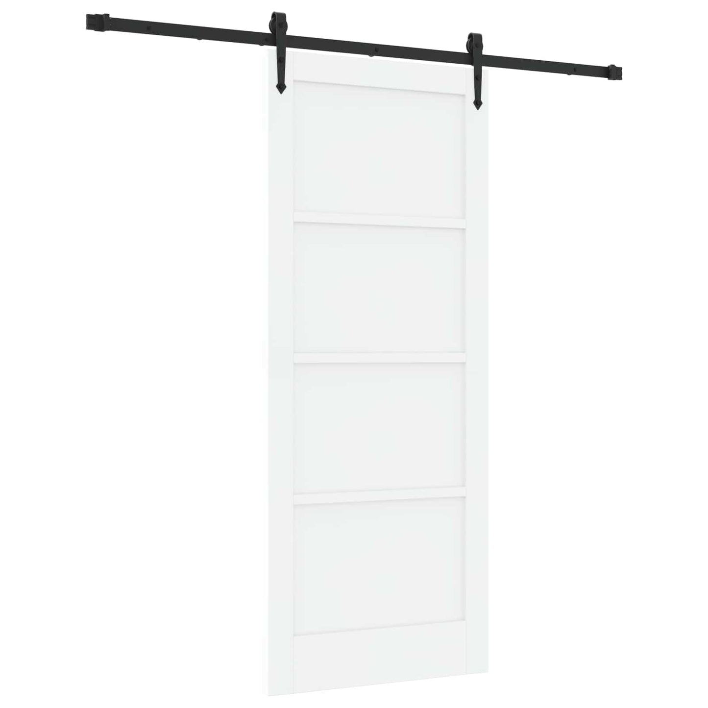 Sliding Door ORKDAL White and Black 83 x 202 cm Solid Pine Wood