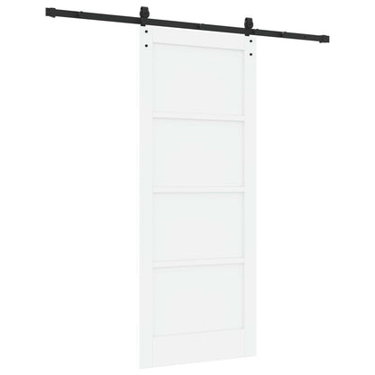Sliding Door ORKDAL White and Black 83 x 202 cm Solid Pine Wood
