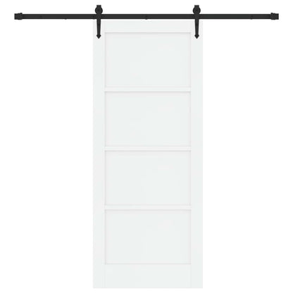 Sliding Door ORKDAL White and Black 83 x 202 cm Solid Pine Wood