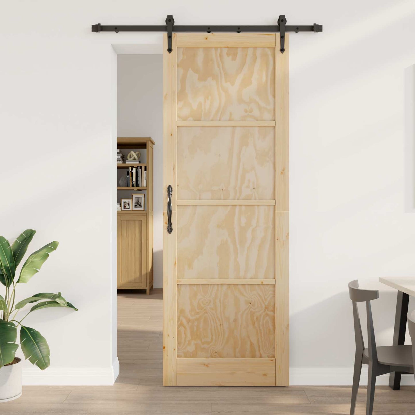 Sliding Door ORKDAL Natural 83 x 232 cm Solid Pine Wood