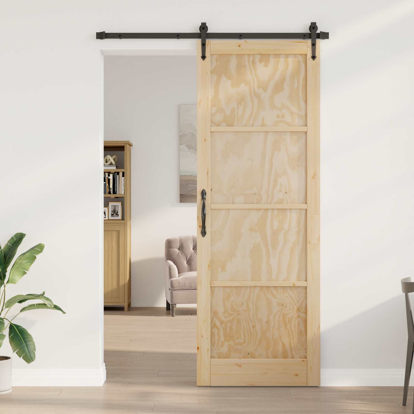 Sliding Door ORKDAL Natural 83 x 232 cm Solid Pine Wood