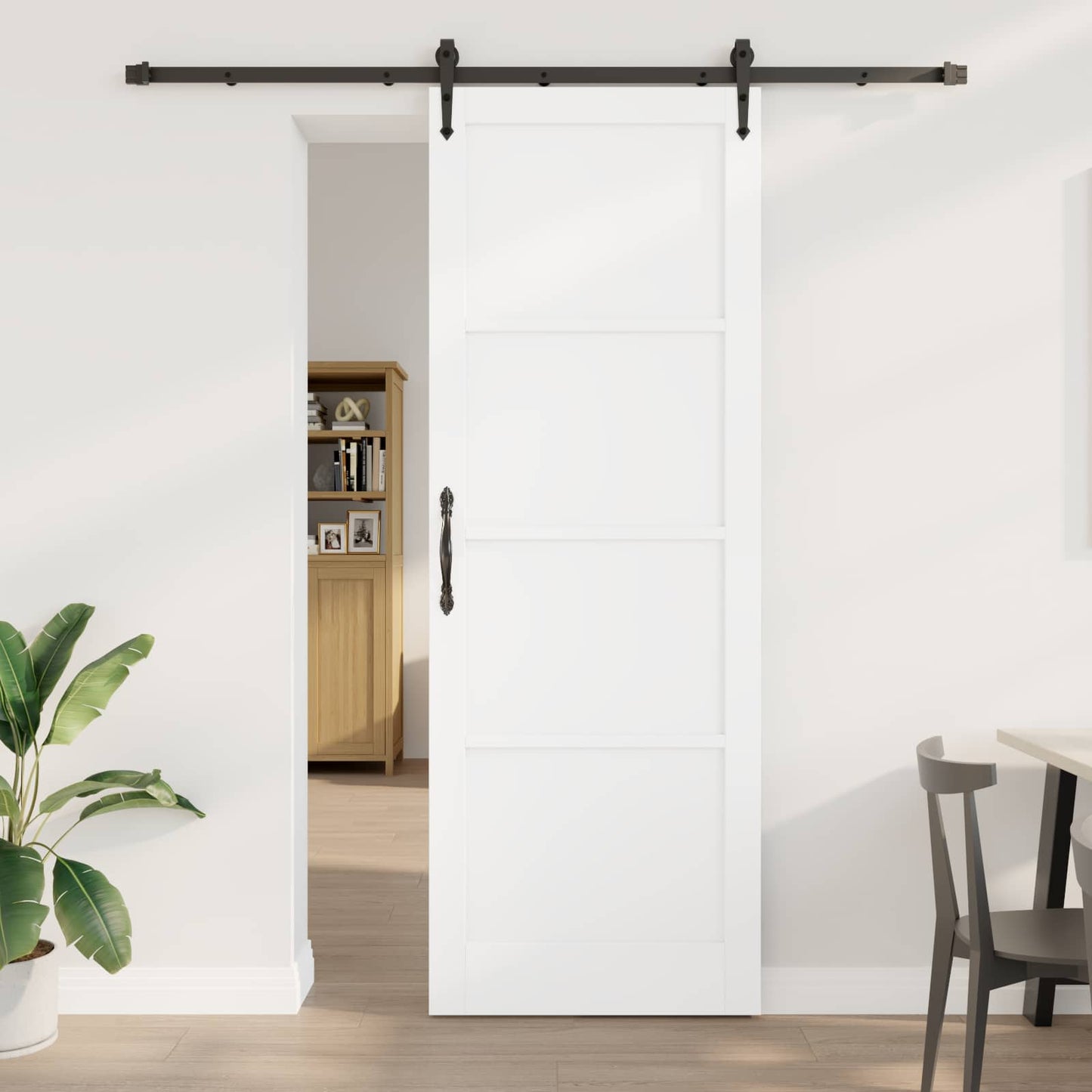 Sliding Door ORKDAL White 83 x 232 cm Solid Pine Wood