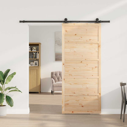 Sliding Door Natural 80 x 208 cm Solid Pine Wood