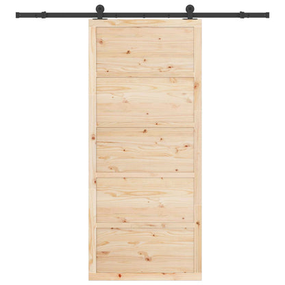 Sliding Door Natural 90 x 208 cm Solid Pine Wood