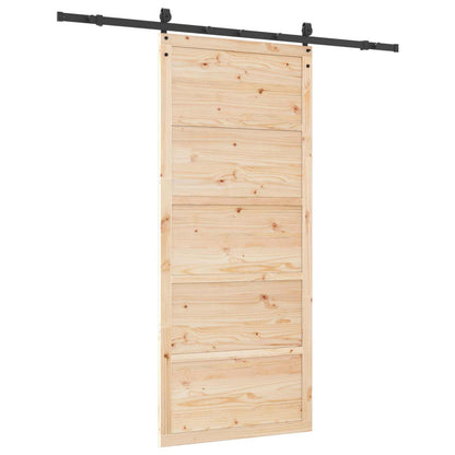 Sliding Door Natural 90 x 208 cm Solid Pine Wood