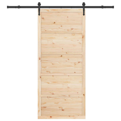 Sliding Door Natural 90 x 208 cm Solid Pine Wood