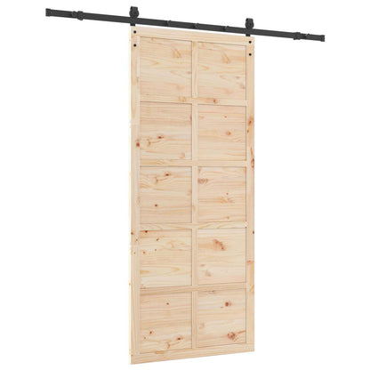 Sliding Door Natural 100 x 208 cm Solid Pine Wood