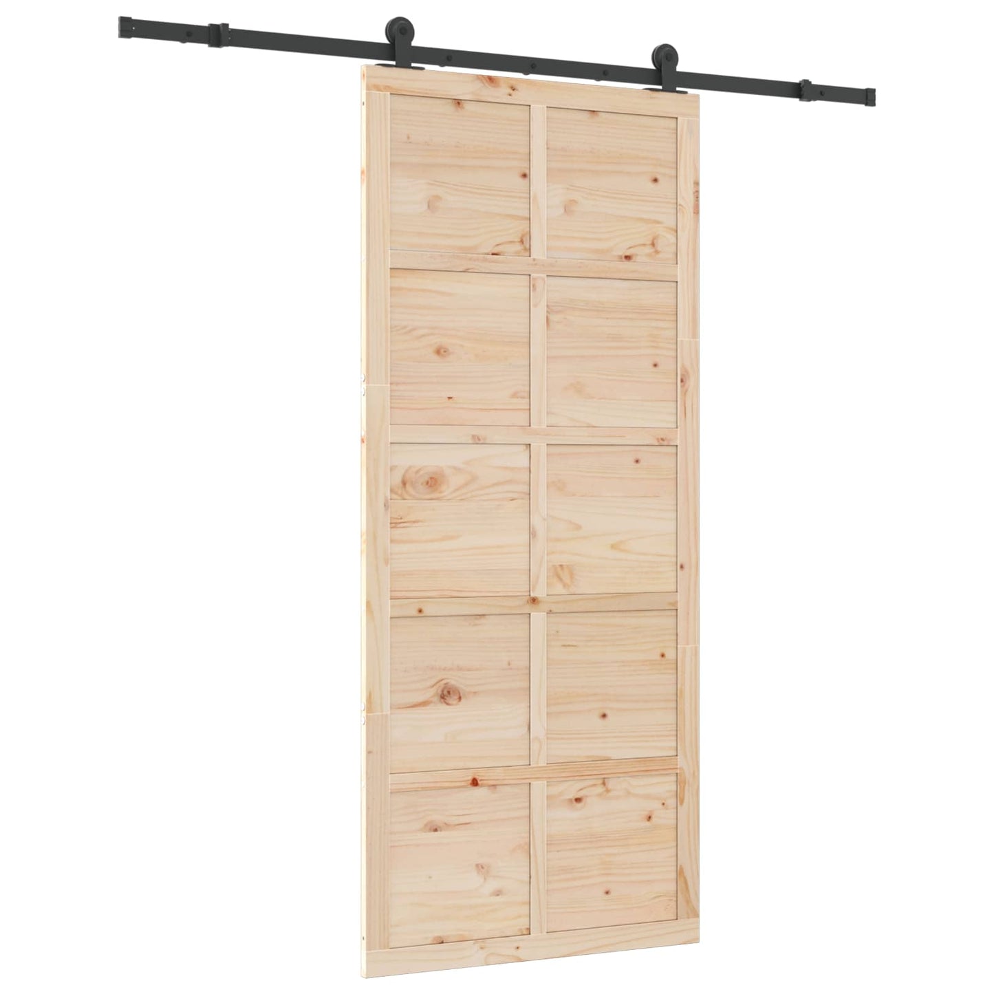 Sliding Door Natural 90 x 208 cm Solid Pine Wood