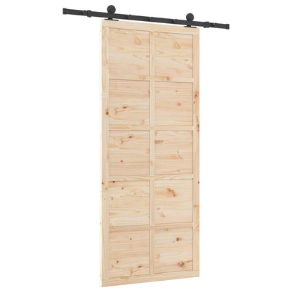 Sliding Door Natural 80 x 208 cm Solid Pine Wood