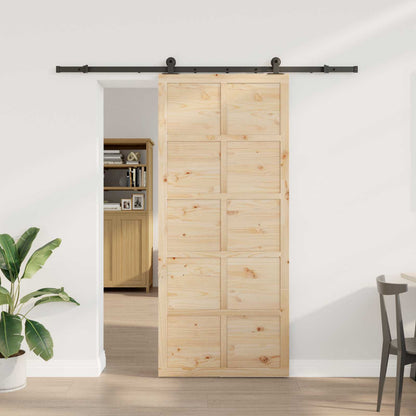 Sliding Door Natural 100 x 208 cm Solid Pine Wood