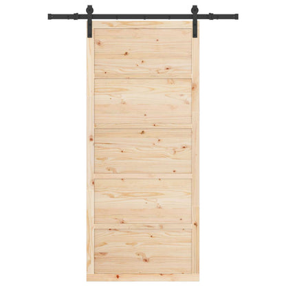 Sliding Door Natural 80 x 208 cm Solid Pine Wood