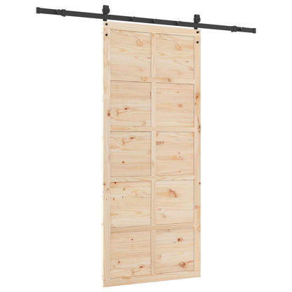 Sliding Door Natural 100 x 208 cm Solid Pine Wood