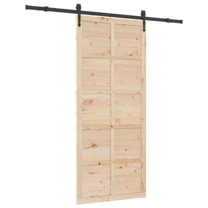 Sliding Door Natural 100 x 208 cm Solid Pine Wood
