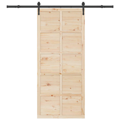 Sliding Door Natural 100 x 208 cm Solid Pine Wood
