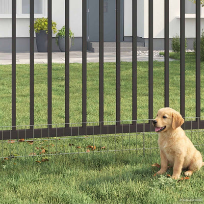 Garden Fence with Stakes 48 pcs 115 x 30 cm Mesh Silver