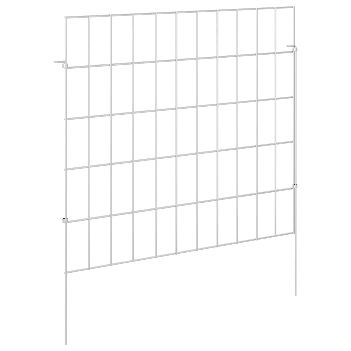 Garden Fence with Stakes 48 pcs 55 x 50 cm Mesh Silver