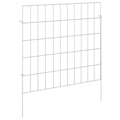 Garden Fence with Stakes 48 pcs 55 x 50 cm Mesh Silver