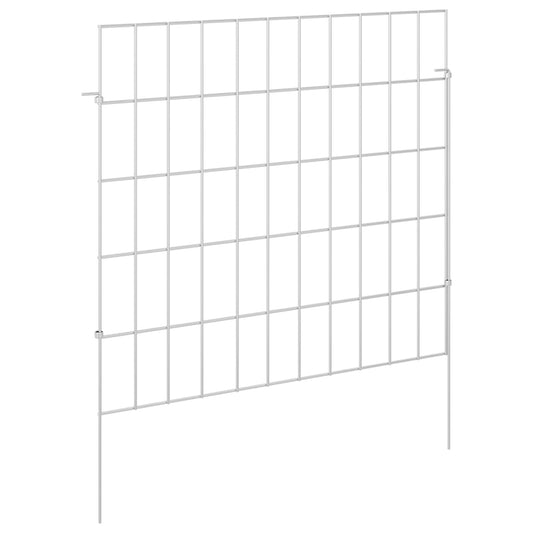 Garden Fence with Stakes 48 pcs 55 x 50 cm Galvanised Steel