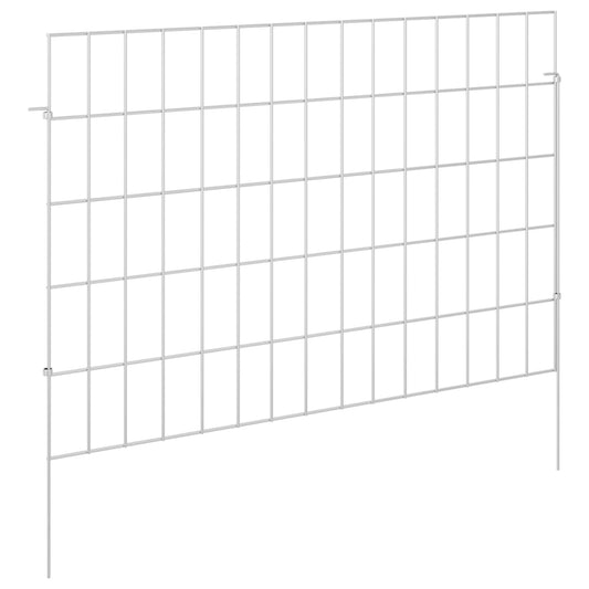 Garden Fence with Stakes 48 pcs 75 x 50 cm Galvanised Steel