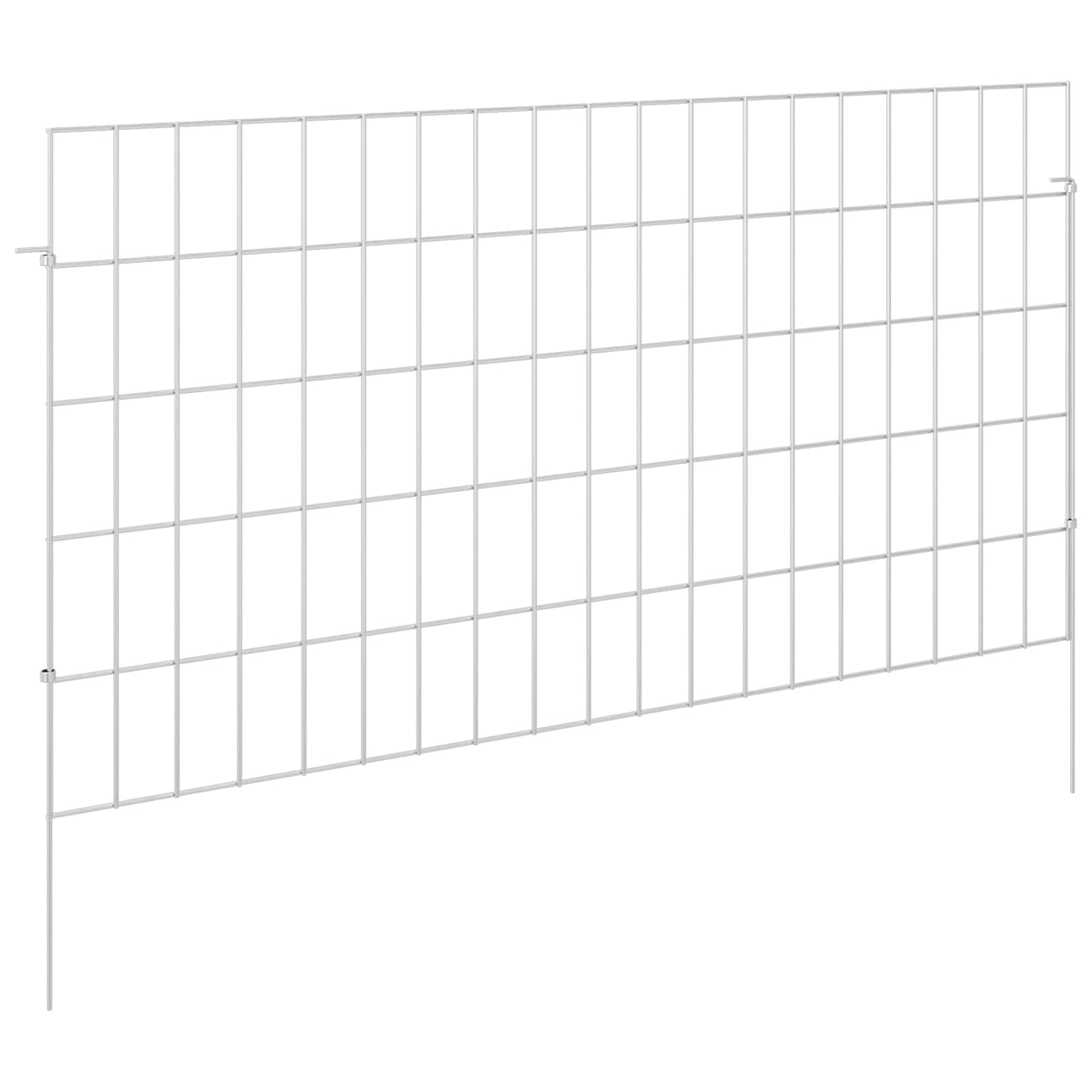 Garden Fence with Stakes 48 pcs 95 x 50 cm Mesh Silver