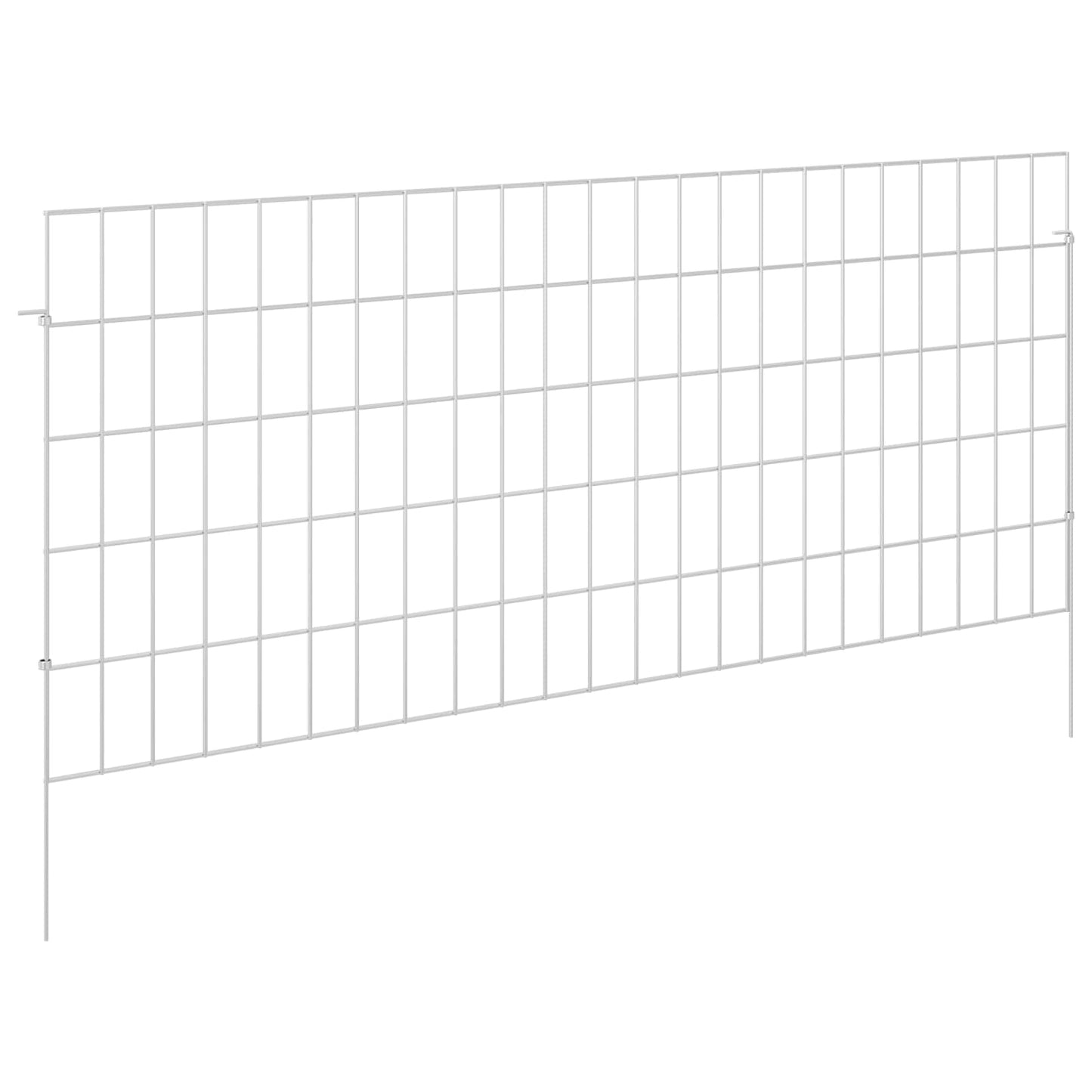 Garden Fence with Stakes 24 pcs 115 x 50 cm Mesh Silver