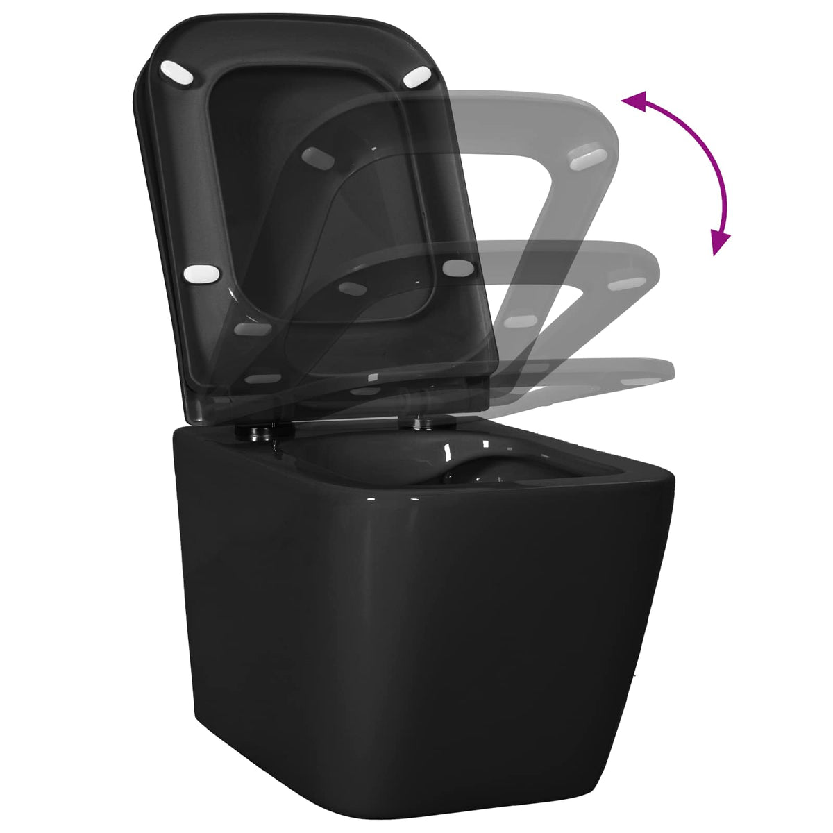 Wall-hung Toilet Ceramic Black