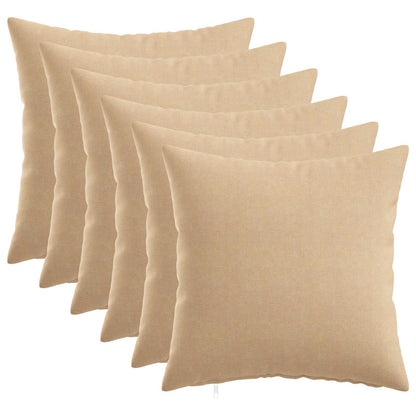 Cushion with Pillow HEERLEN 6 pcs Cream Fabric