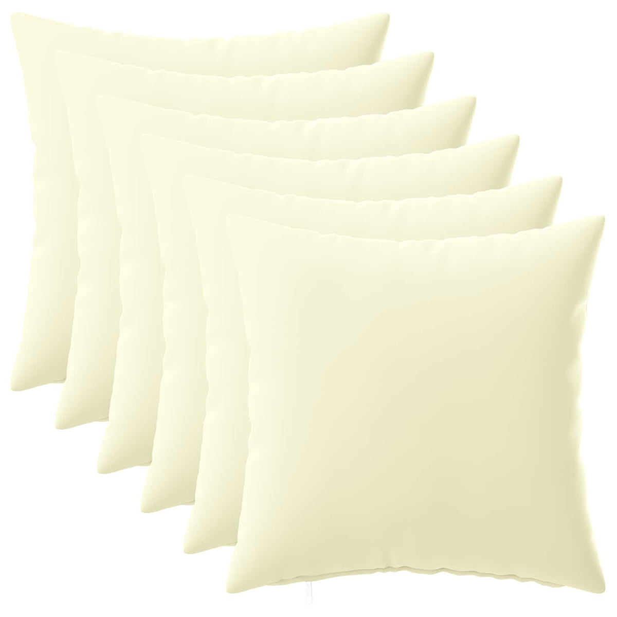 Throw Pillow 6 pcs HEERLEN Cream 30 x 30 cm Polyester