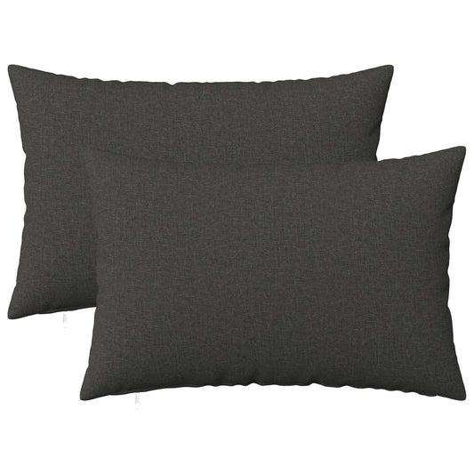Cushion with Pillow HEERLEN 2 pcs Dark Grey Fabric